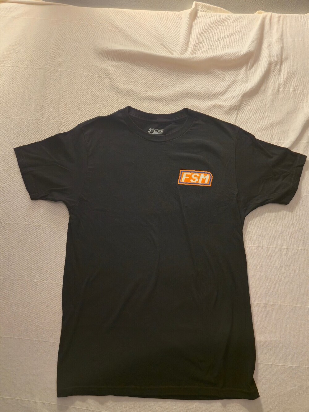 FSM Black Cotton T-Shirt Game Over Jet Boat Graphic made in USA Size Medium